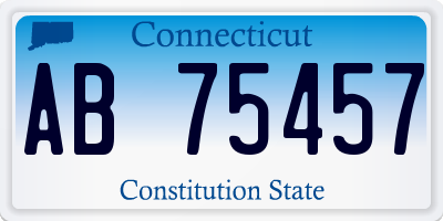 CT license plate AB75457