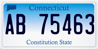 CT license plate AB75463