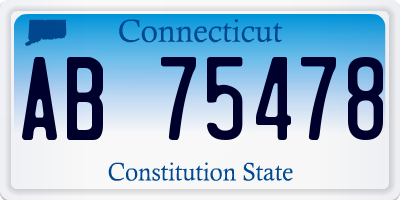 CT license plate AB75478