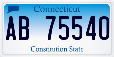 CT license plate AB75540