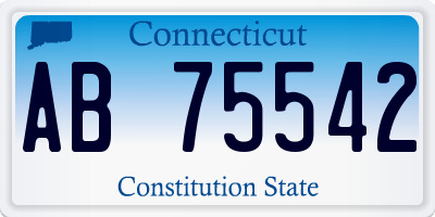 CT license plate AB75542