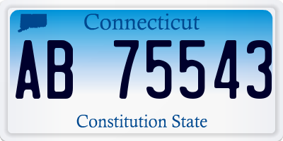CT license plate AB75543