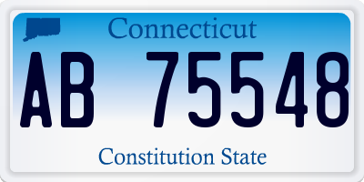 CT license plate AB75548