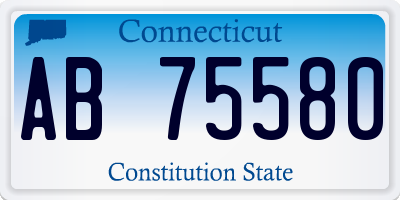 CT license plate AB75580