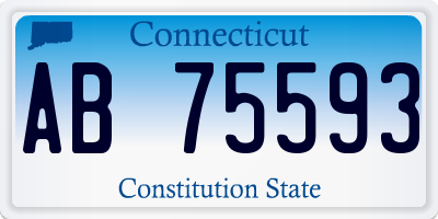CT license plate AB75593