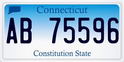 CT license plate AB75596