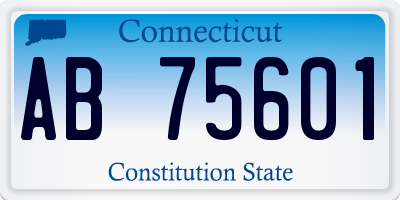 CT license plate AB75601