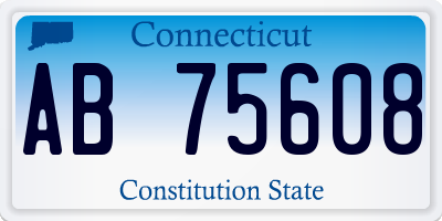 CT license plate AB75608