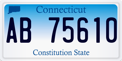 CT license plate AB75610