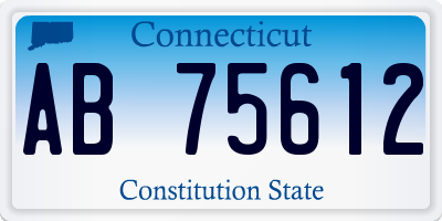 CT license plate AB75612