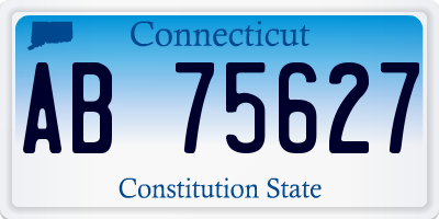CT license plate AB75627