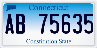 CT license plate AB75635