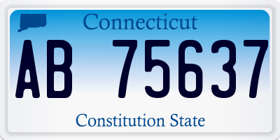 CT license plate AB75637