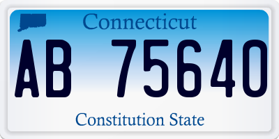 CT license plate AB75640