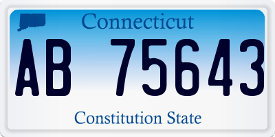 CT license plate AB75643