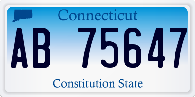 CT license plate AB75647