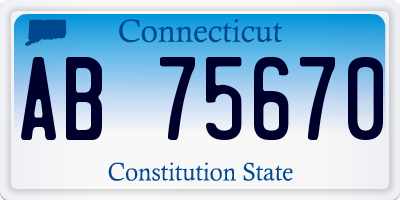 CT license plate AB75670