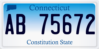 CT license plate AB75672