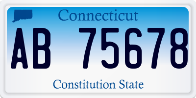 CT license plate AB75678