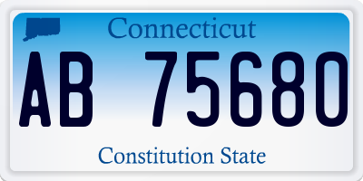 CT license plate AB75680