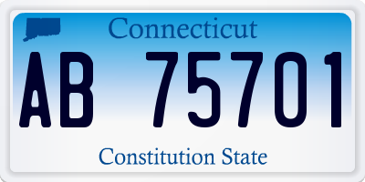 CT license plate AB75701