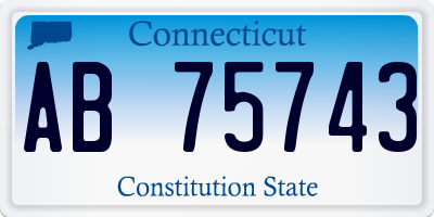 CT license plate AB75743