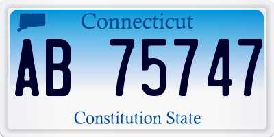 CT license plate AB75747