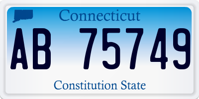 CT license plate AB75749