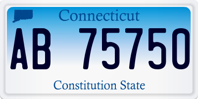 CT license plate AB75750