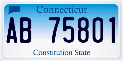 CT license plate AB75801