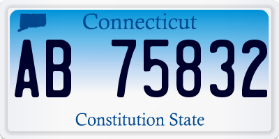 CT license plate AB75832