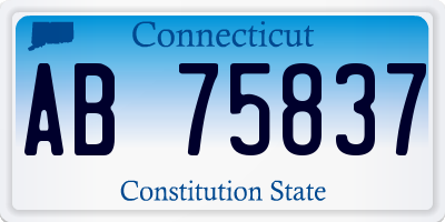 CT license plate AB75837