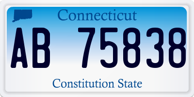 CT license plate AB75838