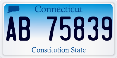 CT license plate AB75839