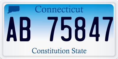 CT license plate AB75847