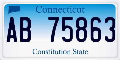 CT license plate AB75863