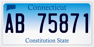 CT license plate AB75871