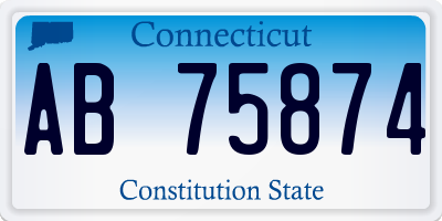 CT license plate AB75874