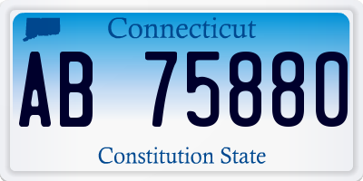 CT license plate AB75880