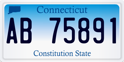 CT license plate AB75891