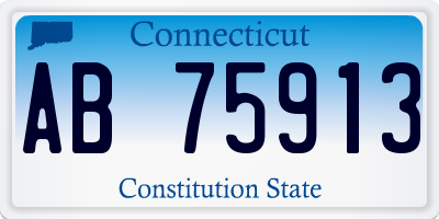 CT license plate AB75913