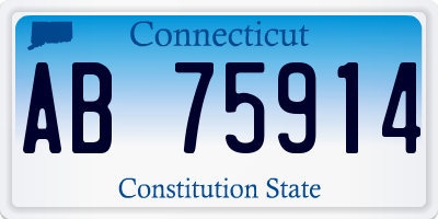 CT license plate AB75914