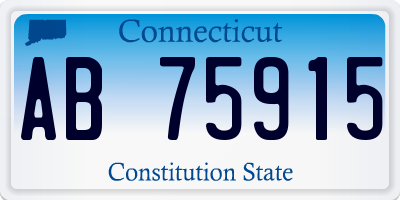 CT license plate AB75915