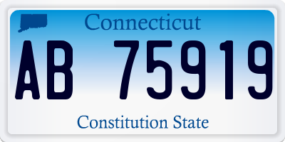 CT license plate AB75919