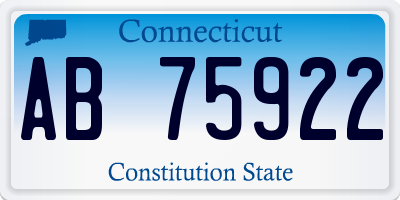 CT license plate AB75922