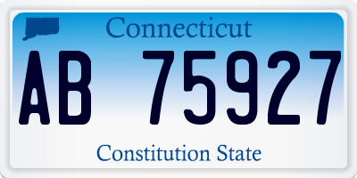 CT license plate AB75927