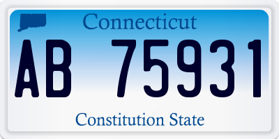 CT license plate AB75931
