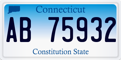 CT license plate AB75932