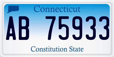 CT license plate AB75933