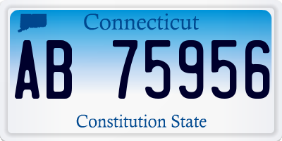 CT license plate AB75956